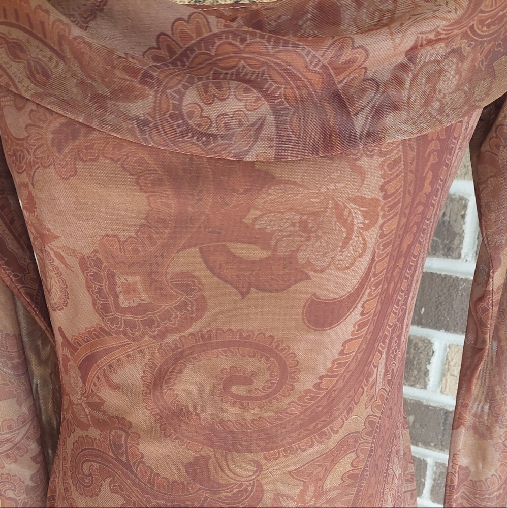 NWT Urban Outfitters Paisley Mesh Off Shoulder Dress - Picture 9 of 15